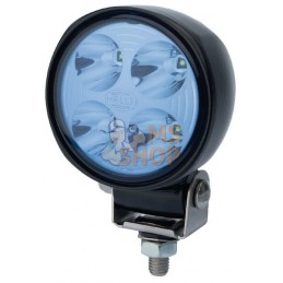 Phare de travail LED, 800 lm, rond, 12/24 V, bleu, à boulonner, 110,4 mm, 4 LED, Hella | HELLA Phare de travail LED, 800 lm, ron