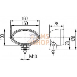 Phare de travail ovale 100 H3 | HELLA Phare de travail ovale 100 H3 | HELLAPR#511486