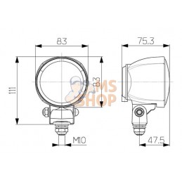 Phare de travail Modul 70 H3 H | HELLA Phare de travail Modul 70 H3 H | HELLAPR#511573