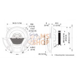 Ensemble de haut-parleurs 100 mm 35 W/220 W | JVC KENWOOD Ensemble de haut-parleurs 100 mm 35 W/220 W | JVC KENWOODPR#925024