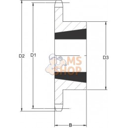 Pignon Simplex 22 dents chaîne 1/1" 16 B-1 Taperlock 2517 Kramp | KRAMP Pignon Simplex 22 dents chaîne 1/1" 16 B-1 Taperlock 251