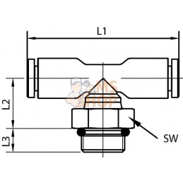 Raccord enfichable T 10x1/2" | KRAMP Raccord enfichable T 10x1/2" | KRAMPPR#882335