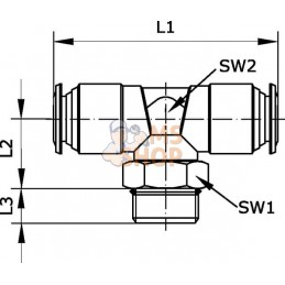 Raccord enfichable T 10x1/4" | KRAMP Raccord enfichable T 10x1/4" | KRAMPPR#882344