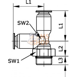 Raccord enfichable T 10x1/4" | KRAMP Raccord enfichable T 10x1/4" | KRAMPPR#882216