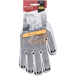 Gants de travail taille 9/L, 2 paires, blanc, Protect by Kramp | KRAMP Gants de travail taille 9/L, 2 paires, blanc, Protect by 