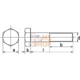 Boulon hexagonal pas fin partiellement fileté M20x1,5x65 8.8 zing | KRAMP Boulon hexagonal pas fin partiellement fileté M20x1,5x