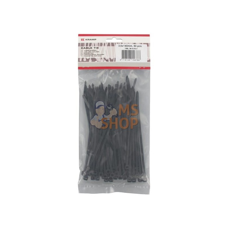 Serre-câble 3,6x140 mm noir,50pcs | KRAMP Serre-câble 3,6x140 mm noir,50pcs | KRAMPPR#508569