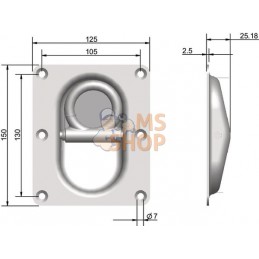 Œillet zingué 150 x 125 mm H=25,18 mm | KRAMP Œillet zingué 150 x 125 mm H=25,18 mm | KRAMPPR#705730