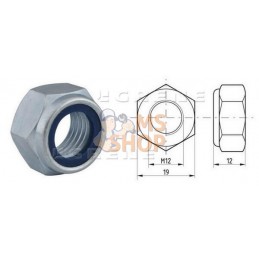 Ecrou hexagonal autobloquant à bague nylon DIN985 M12x1.75 Kramp | KRAMP Ecrou hexagonal autobloquant à bague nylon DIN985 M12x1