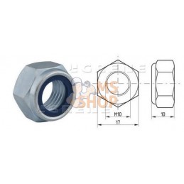 Ecrou hexagonal autobloquant à bague nylon DIN985 M10x1.50 Kramp | KRAMP Ecrou hexagonal autobloquant à bague nylon DIN985 M10x1