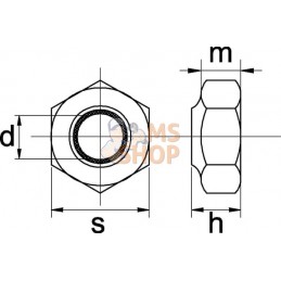 Ecrou hexagonal autobloquant à bague nylon DIN985 M18x1.50 Kramp | KRAMP Ecrou hexagonal autobloquant à bague nylon DIN985 M18x1