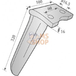 Dent de herse rotative carbure  Howard Gauche | KRAMP Dent de herse rotative carbure  Howard Gauche | KRAMPPR#776580