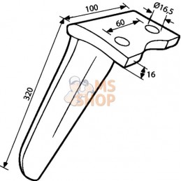 Dent de herse Howard Droite | KRAMP Dent de herse Howard Droite | KRAMPPR#507495