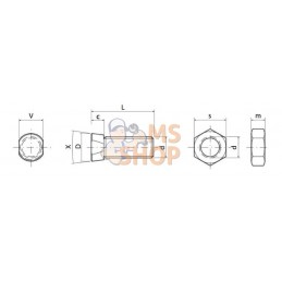Boulon charrue con. 2 brd. pl. + ecrou | KRAMP Boulon charrue con. 2 brd. pl. + ecrou | KRAMPPR#775182