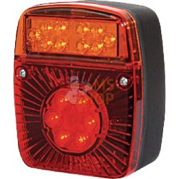 Feu arrière multifonction LED carré, 12-24V, 121x101x56mm, 5-fiches, Kramp | KRAMP Feu arrière multifonction LED carré, 12-24V, 