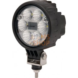 Phare de travail LED rond 29W 2500lm, 10/30V, Ø 117mm faisceau large prise Deutsch 6 LED Kramp | KRAMP Phare de travail LED rond