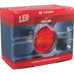 Feu arrière multifonction LED, rond, 12-24V, Ø 142mm, 5 fiches, Kramp | KRAMP Feu arrière multifonction LED, rond, 12-24V, Ø 142