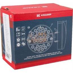 Feu arrière multifonction LED, rond, 12-24V, Ø 142mm, 5 fiches, Kramp | KRAMP Feu arrière multifonction LED, rond, 12-24V, Ø 142