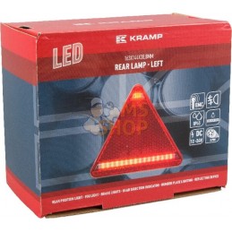 Feu arrière LED gauche triangulaire, 12-24V, 163x144x38.8mm, 5-fiches, Kramp | KRAMP Feu arrière LED gauche triangulaire, 12-24V