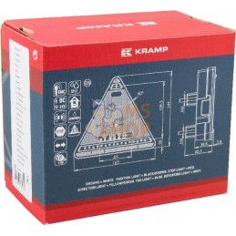 Feu arrière LED gauche triangulaire, 12-24V, 163x144x38.8mm, 5-fiches, Kramp | KRAMP Feu arrière LED gauche triangulaire, 12-24V