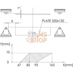 Feu arrière LED gauche triangulaire, 12-24V, 163x144x38.8mm, 5-fiches, Kramp | KRAMP Feu arrière LED gauche triangulaire, 12-24V