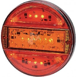 Feu arrière multifonction LED, rond, 12-24V, Ø 140mm, 5 fiches, Kramp | KRAMP Feu arrière multifonction LED, rond, 12-24V, Ø 140