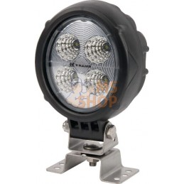 Phare de travail LED rond 18W 1500lm, 10/30V, Ø 117mm faisceau large prise Deutch 6 LED Kramp | KRAMP Phare de travail LED rond 