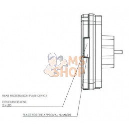 Feu arrière LED rectangle gauche 12-24V, 242x134x36.5mm, 7-fiches, Kramp | KRAMP Feu arrière LED rectangle gauche 12-24V, 242x13