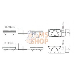 Feu arrière LED rectangle gauche 12-24V, 242x134x36.5mm, Kramp | KRAMP Feu arrière LED rectangle gauche 12-24V, 242x134x36.5mm, 