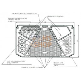 Feu arrière LED rectangle gauche 12-24V, 242x134x36.5mm, Kramp | KRAMP Feu arrière LED rectangle gauche 12-24V, 242x134x36.5mm, 