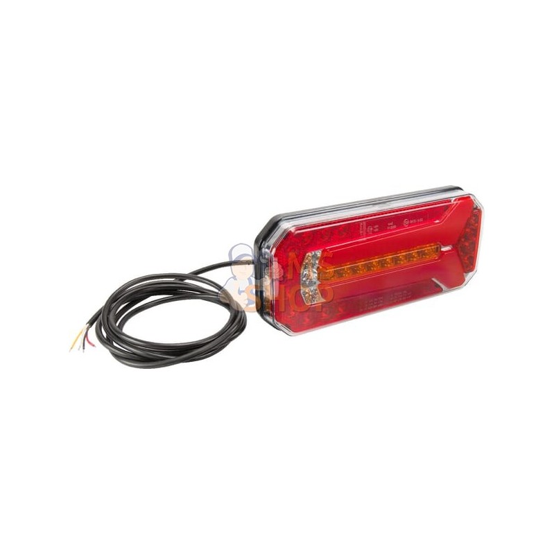 Feu arrière multifonction LED, rectangulaire, 12-24V, 236x104x61.5mm, Kramp | KRAMP Feu arrière multifonction LED, rectangulaire