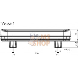 Feu arrière multifonction LED, rectangulaire, 12-24V, 236x104x61.5mm, Kramp | KRAMP Feu arrière multifonction LED, rectangulaire