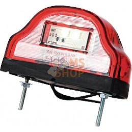 Éclairage de plaque d'immatriculation rouge LED, 12-24V, 101x58.5x59.6mm, Kramp | KRAMP Éclairage de plaque d'immatriculation ro