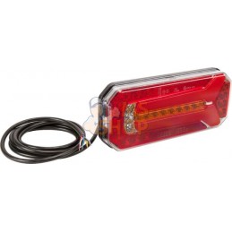 Feu arrière multifonction LED, rectangulaire, 12-24V, 236x104x61.5mm, Kramp | KRAMP Feu arrière multifonction LED, rectangulaire