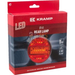 Feu arrière multifonction LED, rond, 12-24V, Ø 140mm, Kramp | KRAMP Feu arrière multifonction LED, rond, 12-24V, Ø 140mm, Kramp 