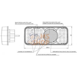 Feu arrière multifonction LED, rectangulaire, 12-24V, 200.5x85x40mm Kramp | KRAMP Feu arrière multifonction LED, rectangulaire, 