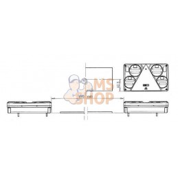 Feu arrière LED rectangulaire droit, 12-24V, 232x142x59mm Kramp | KRAMP Feu arrière LED rectangulaire droit, 12-24V, 232x142x59m