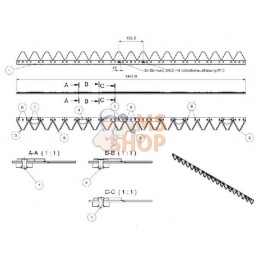 Lame dentée 1,45m Bucher | KRAMP Lame dentée 1,45m Bucher | KRAMPPR#564173