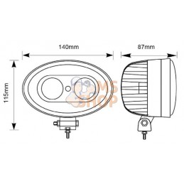 Lampe de sécurité LED, bleue, 10 W, 250 lm, ovale, 10-80 V, Spot, 2 LED, Kramp | KRAMP Lampe de sécurité LED, bleue, 10 W, 250 l