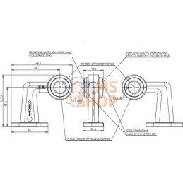 Feu de gabarit gauche LED, 12-24V, 125.5x148.5x48.6mm, Kramp | KRAMP Feu de gabarit gauche LED, 12-24V, 125.5x148.5x48.6mm, Kram