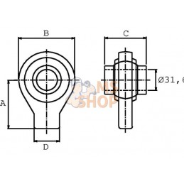 Fond de vérin G19.4 KR L=50 mm | KRAMP Fond de vérin G19.4 KR L=50 mm | KRAMPPR#565576