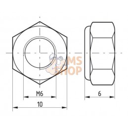 Ecrou hexagonal autobloquant à bague nylon DIN985 M6x1.00 Kramp | KRAMP Ecrou hexagonal autobloquant à bague nylon DIN985 M6x1.0