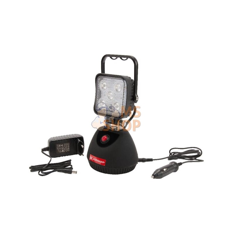 Phare de travail LED rechargeable 15W 900lm poignée + interrupteur | KRAMP Phare de travail LED rechargeable 15W 900lm poignée +