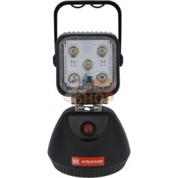 Phare de travail LED rechargeable 15W 900lm poignée + interrupteur | KRAMP Phare de travail LED rechargeable 15W 900lm poignée +