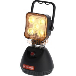 Phare de travail LED rechargeable 15W 900lm poignée + interrupteur | KRAMP Phare de travail LED rechargeable 15W 900lm poignée +