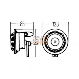 3AG003399101; HELLA; Avertisseur sonore puissant; pièce detachée