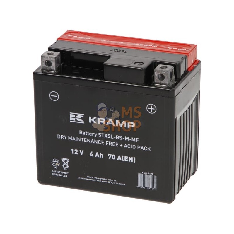 Batterie 12V 4Ah 70A avec pack d'acide Kramp | KRAMP Batterie 12V 4Ah 70A avec pack d'acide Kramp | KRAMPPR#507211