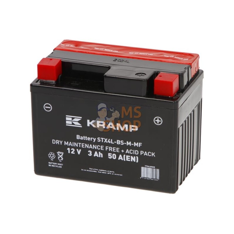 Batterie 12V 3Ah 50A avec pack d'acide Kramp | KRAMP Batterie 12V 3Ah 50A avec pack d'acide Kramp | KRAMPPR#507440