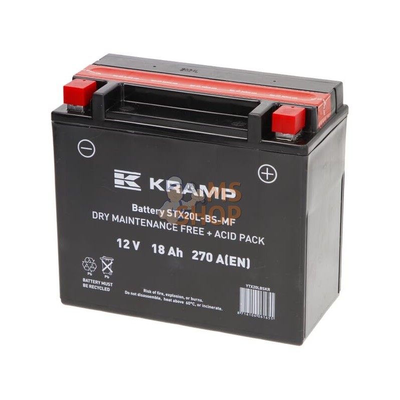 Batterie 12V 18Ah 270A avec pack d'acide Kramp | KRAMP Batterie 12V 18Ah 270A avec pack d'acide Kramp | KRAMPPR#506892