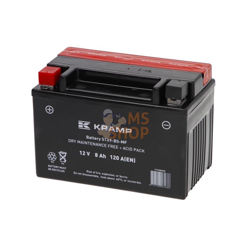 Batterie 12V 8Ah 120A avec pack d'acide Kramp | KRAMP Batterie 12V 8Ah 120A avec pack d'acide Kramp | KRAMPPR#507120